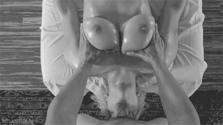 Oiled tits and oral sex